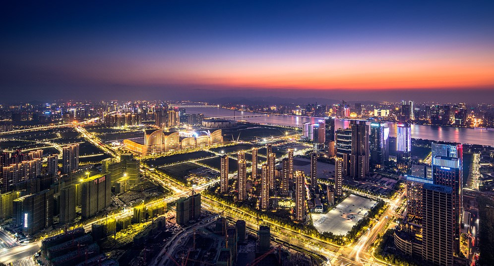 (萧山夜景,图片来源于网络)