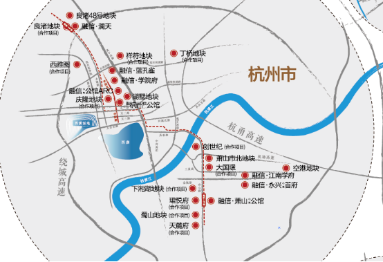 融信杭州区域项目分布图