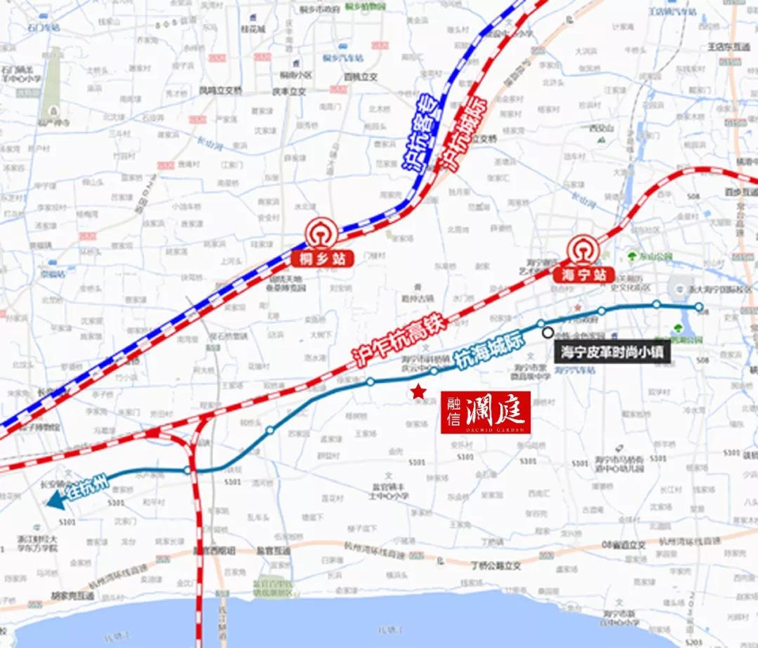 坐拥双高铁(沪杭铁路与规划的沪乍杭铁路)与双城际(杭州至海宁成际